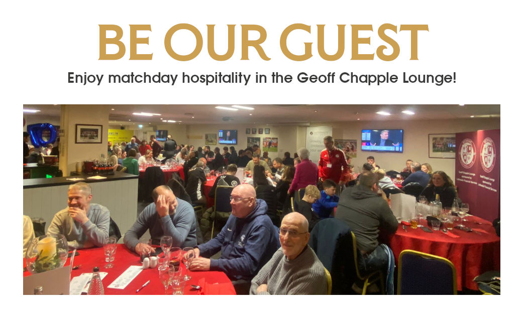 Be our guest and enjoy the atmosphere, food and drink in the Geoff Chapple Lounge!