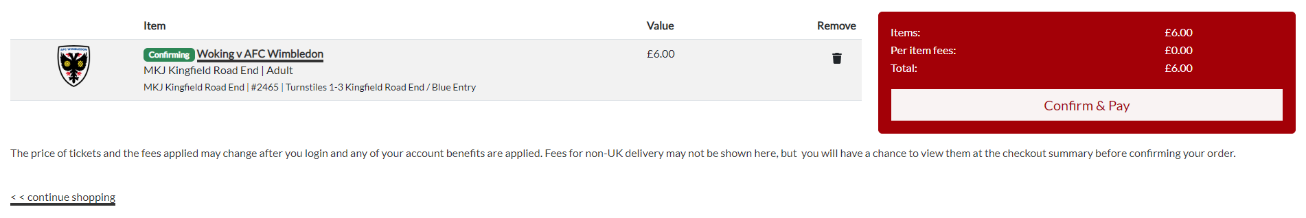 Review your order and click on ‘Confirm & Pay’